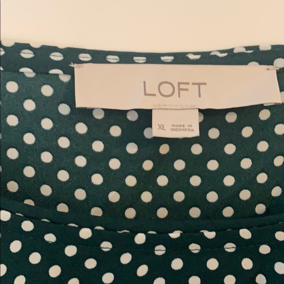 Loft Green Polka-Dot Blouse - Size XL - Picture 5 of 6